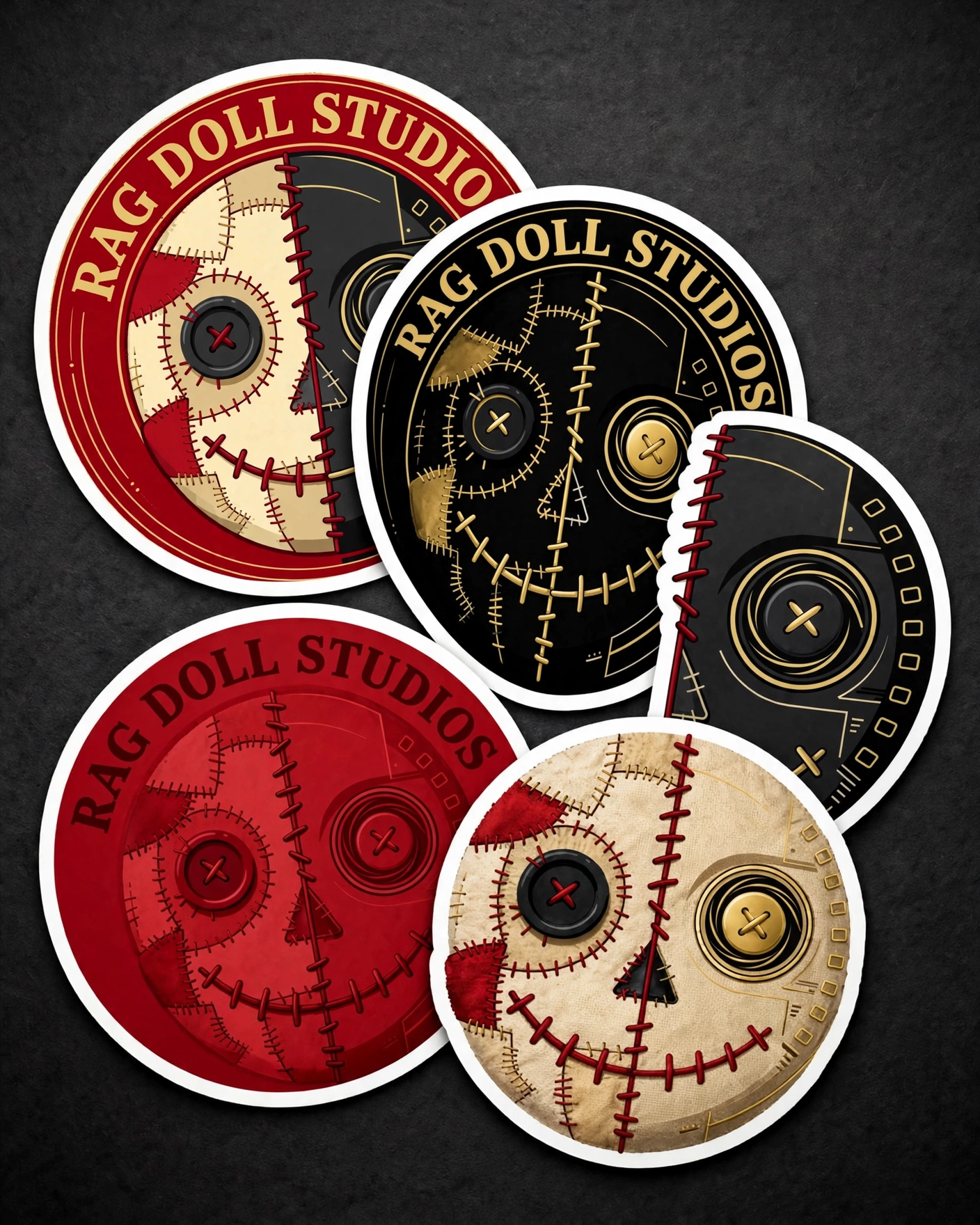 Rag Doll Studios five-piece die-cut sticker pack