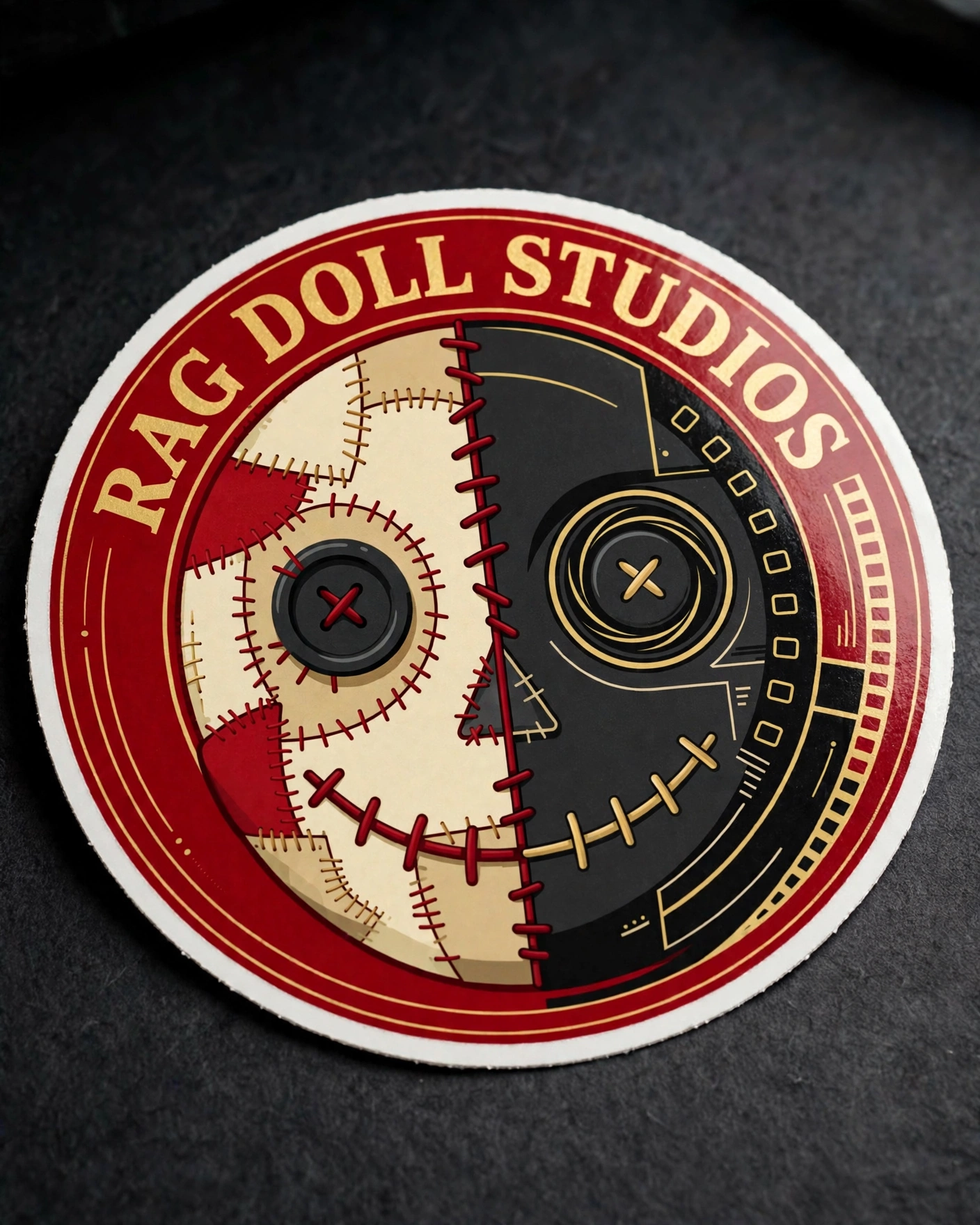 Single Rag Doll Studios die-cut logo sticker